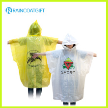 Logo fait sur commande de publicité imprimée Poncho de pluie de PE Rpe-172